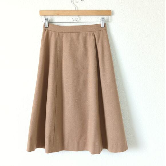 VTG Knee Length Skirt 6 Ducks Hunting Birds Mallard Brown Midi Princess Diana - Picture 10 of 11